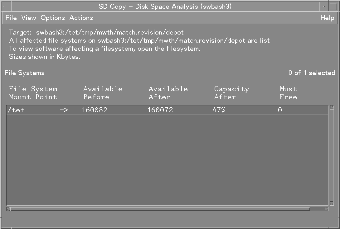 Disk Space Analysis Window