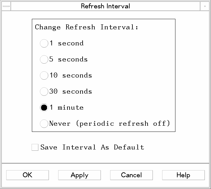 Refresh Interval Dialog