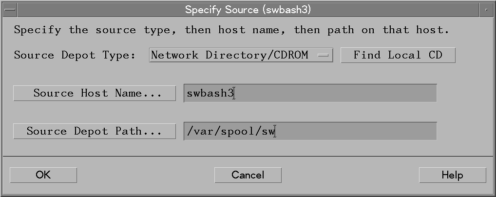 Specify Source Dialog