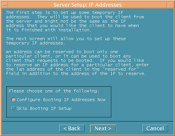 Server Setup: IP Addresses