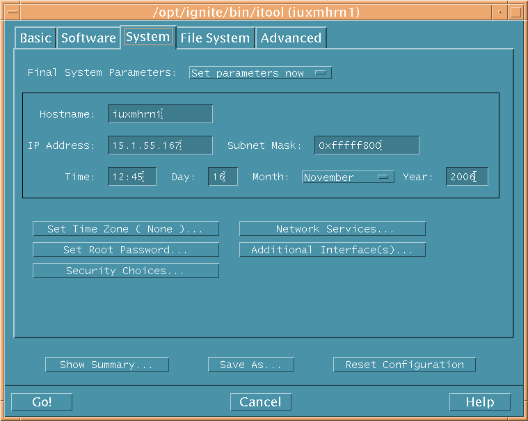 System Tab