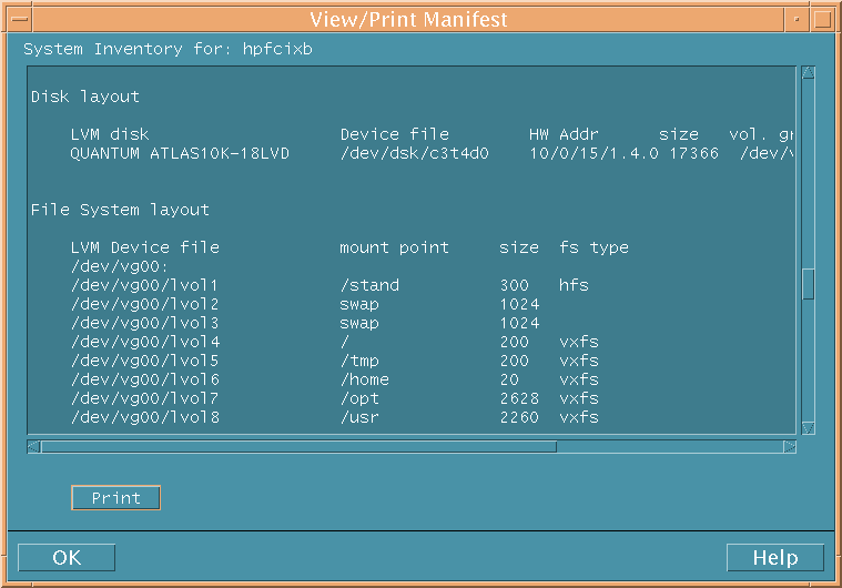 View/Print Manifest Dialog Box