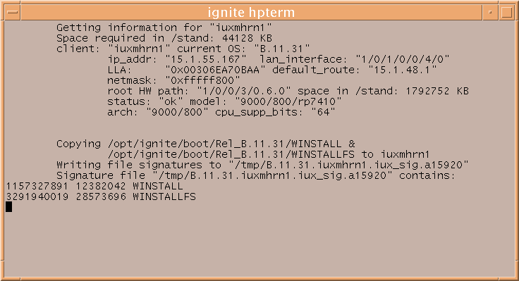 Boot Process Terminal Window