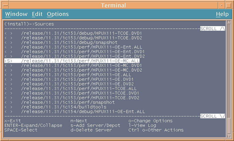 Interactive Swinstall Depot List