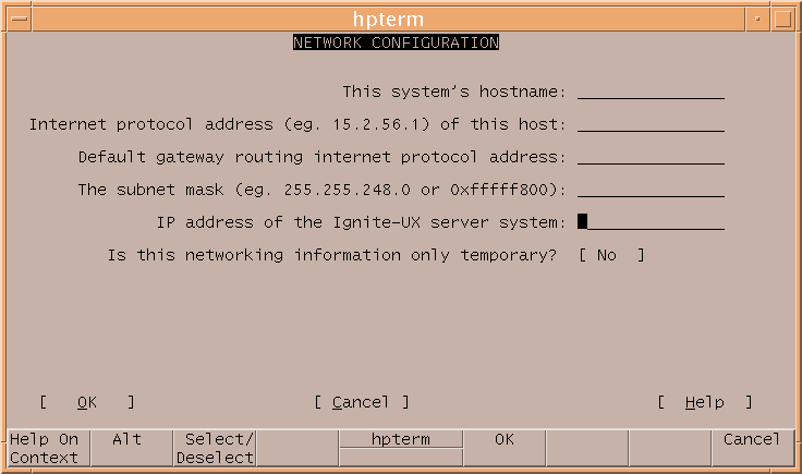 NETWORK CONFIGURATION with no DHCP