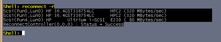 Output From reconnect -r